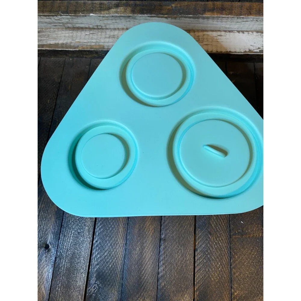 3 Cavity Green Ice Cube Tray For 30-40oz Tumbler Cups Silicone Cylinder